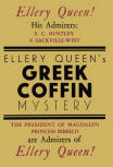 The Greek Coffin Mystery - dust cover Victor Gollancz Ltd edition, London, 1932