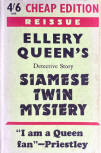 The Siamese Twin Mystery -  dustcover Victor Gollancz, London 1949, 10th edition (with red hard cover with golden lettering on spine)