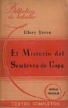 El Misterio del Sombrero de Copa - Cover Spanish edition,  Librería Hachette. Biblioteca de Bolsillo nº 46. Serie Naranja Novelas Policiales, 1944