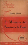 El Misterio del Sombrero de Copa - kaft Spaanse uitgave, Librería Hachette. Biblioteca de Bolsillo nº 46. Serie Naranja Novelas Policiales, 1944