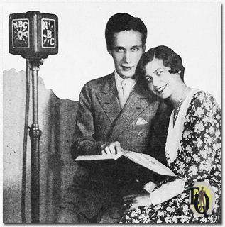 "Marriage a la microphone! Ann Chase and Carleton Young - a happy NBC Mr. and Mrs." (Nov 1931).