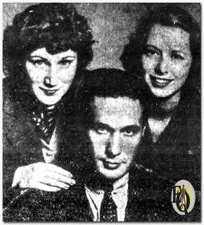 "Trouble House": Dorothy Lowell (L) played Nancy in the story, in love with Bill Mears who in turn is attracted by Sally, played by Gretchen Davidson (R).