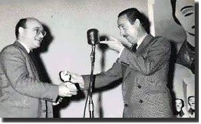 Above: In 1950 both John Dickson Carr and Fred Dannay were presented a (1949) Special Edgar. John for his work The Life of Sir Arthur Conan Doyle and Fred "for ten years of editing Ellery Queen's Mystery Magazine".