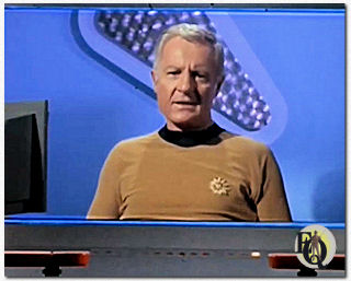 Richard Derr as Admiral Fitzgerald "on screen" in Star Trek's "The Mark of Gideon".