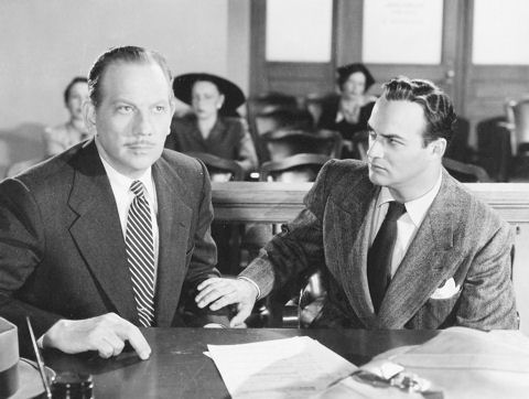 Melvyn Douglas and Lawrence Dobkin in On The Loose (RKO Radio Pictures, Sep 28. 1951