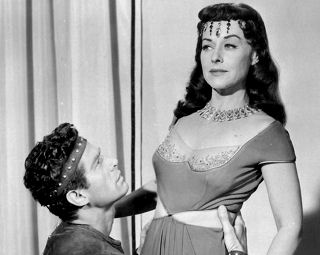 George Nader and Paulette Goddard in "Sins of Jezebel" (1953)