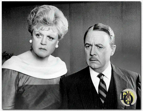 John as Jonathan Higgins with Angela Lansbury in "Murder, She Wrote" (1984).