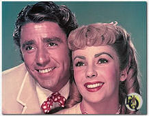 1949 Peter Lawford and Elizabeth Taylor in a publicity shot for "Little Women".