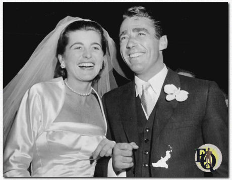 Peter Lawford and bride, former Patricia Kennedy