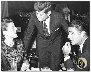 1960, Patricia Kennedy, her brother John F. Kennedy and Peter Lawford.