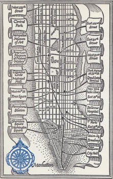 Map of Manhattan as found in "Cat of Many Tails".