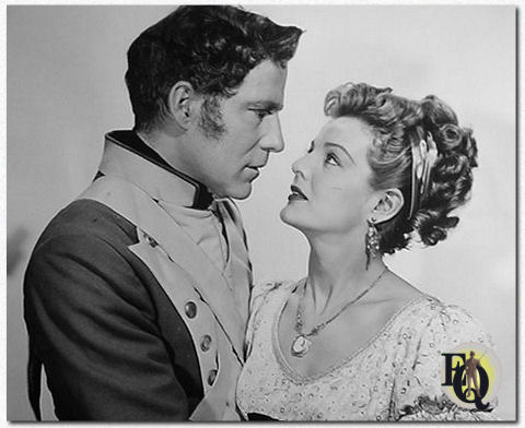 Hugh Marlowe and Marjorie Lord in "Her Kind of Honor", a story of love and intrigue in the days of Napoleon on "Schlitz Playhouse of Stars" (March 19. 1954)