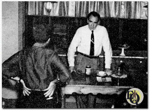 Rex Marshall prepares to give filmed TV commercial. Du Pont "Superior" 2, with delicate tonal register and wide latitude, will present the sponsor's product at its best. ("American cinematographer", Jan - Dec 1956)