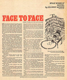 "Face to Face" was published in "Star Weekly" in two parts on March 25. and April 1. 1967 (Illustration by Dick Marvin). 