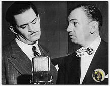 Ted De Corsia en Santos Ortega, twee acteurs behorend tot de reguliere cast van "The Adventures of Ellery Queen"