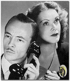 Publicity shot for Les Tremayne and Claudia Morgan, who played Nick and Nora Charles in "The Thin Man" on radio.