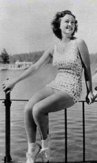 Margaret Lindsay supposedly vacationing at Lake Arrowhead.