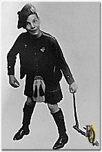 Eddie did a juvenile impersonation of Harry Lauder that almost headlined the act and would probably have brought the "Big Time" if the law had not interfered, with compulsory schooling. 