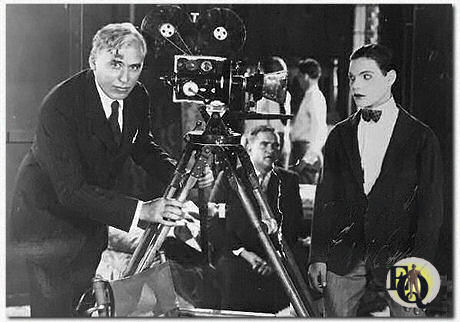Mack Sennett on the set with Eddie Quillan (1926)