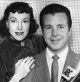 Dick Powell and Virgina Gregg during the ABC run of "Richard Diamond" from KECA Studio X in Hollywood
