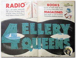 The initial Columbia series featured 4 movies. But equally right the 4th Ellery Queen was the movie Ellery Queen, promoted in this Columbia add by referring to the other three Ellery Queens (television hadn't reached the masses in these early 40s). 