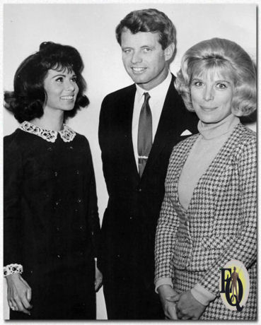 Nina Roman (L) with Robert Kennedy and, on the right, Elizabeth Perry from the TV soap "Morning Star" (NBC) December 1965.