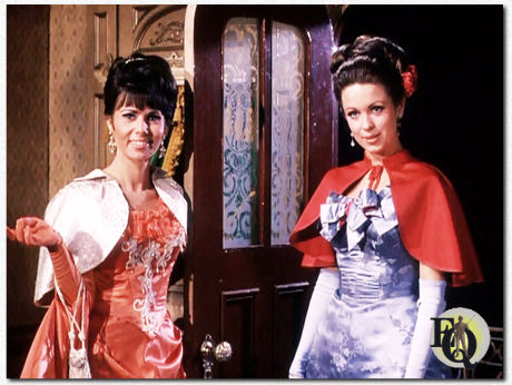 Nina Roman in "The Wild Wild West" ("The Night of the Assassin", CBS, Sep 22. 1967) with Phyllis Davis. 