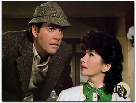 Jim Hutton (Ellery) and Nina Roman (Grace) in Ellery Queen's "The Adventure of The Judas Tree"  (NBC, Feb 1. 1976)