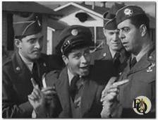 (From L to R) Dean Martin, Jerry Lewis and Robert Strauss in "Jumping Jacks" (1952).