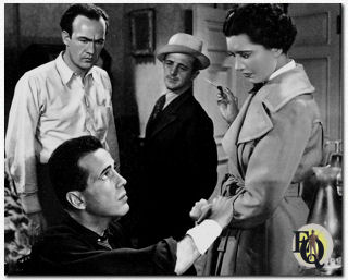 King of the Underworld (1939) (L to R) Elliott Sullivan, Humprey Bogart, Unidentified [behind] and Kay Francis.