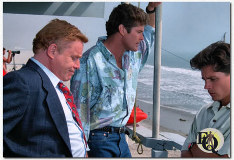 With David Hasselhoff and Billy Warlock on "Baywatch" ("If Looks Could Kill", Nov 25. 1991).