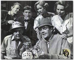 The Adventure of the Chinese Dog, an Ellery Queen episode. Left to right are Murray Hamilton, Orson Bean, Katherine Crawford and Geraldine Fitzgerald
