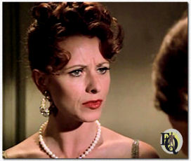 Levinson's wife Rosanna Huffman was seen two times in "Ellery Queen".  In the pilot "Too Many Suspects" (NBC, Mar 23. 1975) she played a radio actress, and in "The Adventure of the Black Falcon" (NBC, Jan 4. 1976) Nancy McGuire, seen here.