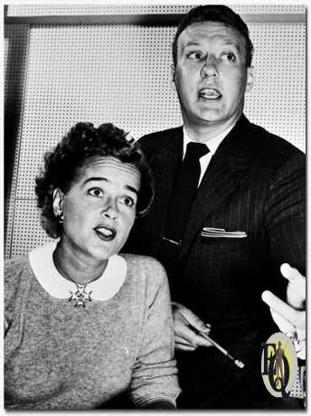 Gertrude Warner and Bret Morrison, promotional photo for "The Shadow."