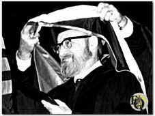 Fred receiving the hood of his honorary doctorate at Caroll College in Waukesha, Wisconsin.